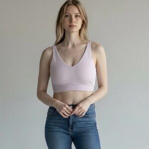 NWT Fabletics All Day Every Day Bra XXL 14-16 Lavender Medium Support Adjustable